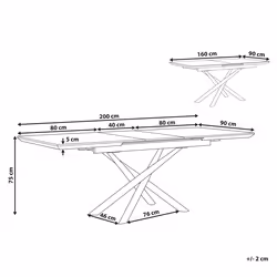 Extending Dining Table MOIRA White 160/200 cm 90 cm