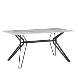 Dining Table BALLINA White 160 cm 90 cm Tempered Glass