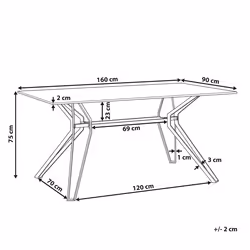 Dining Table BALLINA White 160 cm 90 cm Tempered Glass