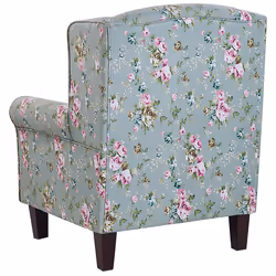 Wingback Chair HAMAR with Footstool Fabric Green