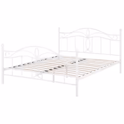 Bed Metal ANTLIA 140 x 200 cm (EU Double) White