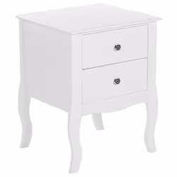 2 Drawer Bedside Table LANE White