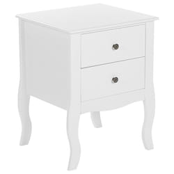 2 Drawer Bedside Table LANE White
