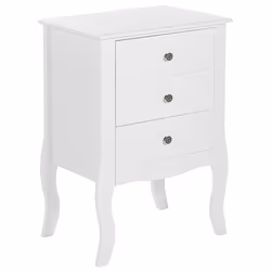 3 Drawer Bedside Table LANE White