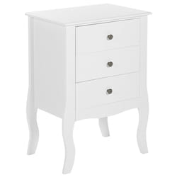 3 Drawer Bedside Table LANE White