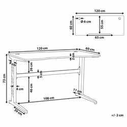 Gaming Desk DEXTER Black 120 cm 60 cm RGB LED