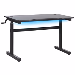 Manual Adjustable Gaming Desk DURBIN Black 120 cm 60 cm RGB LED
