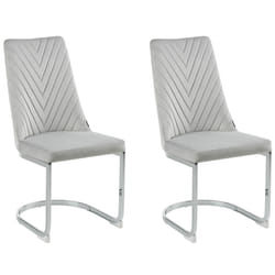 Set of 2 Dining Chairs ALTOONA Velvet Grey