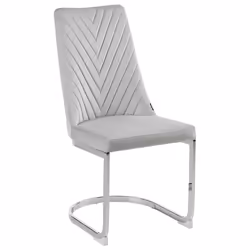 Set of 2 Dining Chairs ALTOONA Velvet Grey