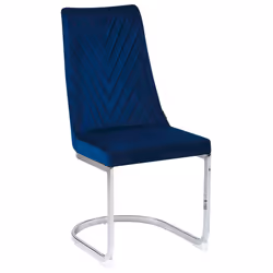 Set of 2 Dining Chairs ALTOONA Velvet Navy Blue