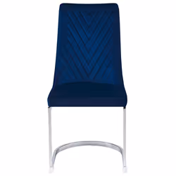 Set of 2 Dining Chairs ALTOONA Velvet Navy Blue