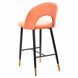 Set of 2 Bar Chairs FALTON Velvet Coral