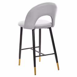 Set of 2 Bar Chairs FALTON Velvet Grey - Additional view 4