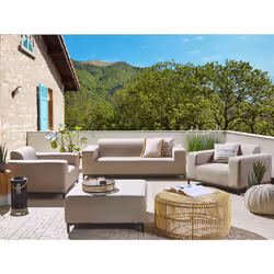 Garden Lounge Set with Table 5 Seater ROVIGO Beige