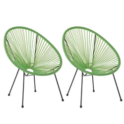 Set of 2 Garden Chairs ACAPULCO II PE Rattan Green