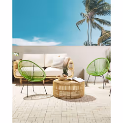 Set of 2 Garden Chairs ACAPULCO II PE Rattan Green