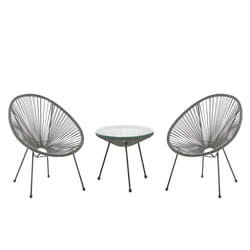 Bistro Set ACAPULCO II PE Rattan Dark Grey