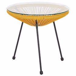 Bistro Set ACAPULCO II PE Rattan Yellow