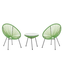 Bistro Set ACAPULCO II PE Rattan Green