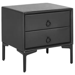 2 Drawer Bedside Table SEZANNE Faux Leather Black