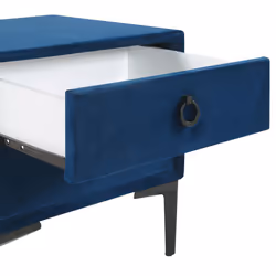 2 Drawer Velvet Bedside Table Blue SEZANNE - Additional view 4