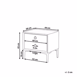 2 Drawer Velvet Bedside Table Blue SEZANNE - Additional view 7