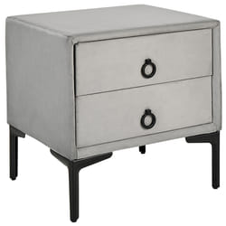 2 Drawer Bedside Table SEZANNE Velvet Light Grey