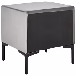 2 Drawer Bedside Table SEZANNE Velvet Light Grey - Additional view 2