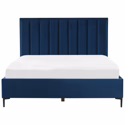 Ottoman Bed Velvet SEZANNE 180 x 200 cm (EU Super King) Navy Blue