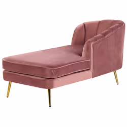 Left Hand Chaise Lounge ALLIER Velvet Pink - Additional view 4