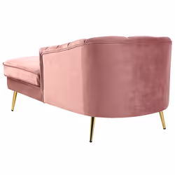 Left Hand Chaise Lounge ALLIER Velvet Pink - Additional view 5