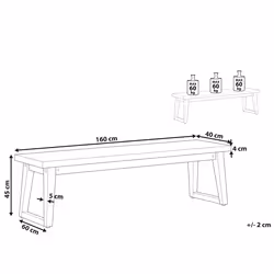 Garden Bench ORIA 160 cm Concrete Grey