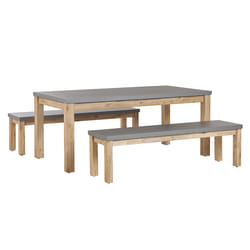Garden Dining Set with Benches 6 Seater OSTUNI Concrete Grey
