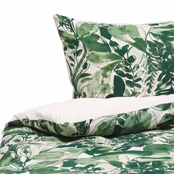 Duvet Cover Set GREENWOOD Sateen Cotton 155 x 220 cm Green
