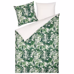 Duvet Cover Set GREENWOOD Sateen Cotton 155 x 220 cm Green