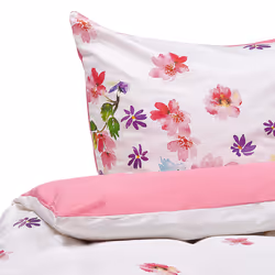 Duvet Cover Set LARYNHILL Sateen Cotton 135 x 200 cm Pink