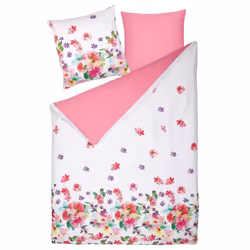 Duvet Cover Set LARYNHILL Sateen Cotton 135 x 200 cm Pink