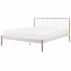 Bed Metal MAURS 140 x 200 cm (EU Double) White