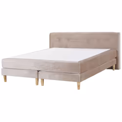 Velvet EU Super King Size Divan Bed Beige MARQUISE