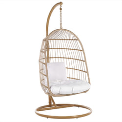 Hanging Chair with Stand ALLERA PE Rattan Beige