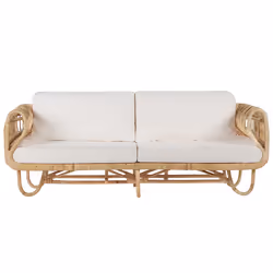 Garden Sofa 2 Seater DOLCEDO Rattan Beige
