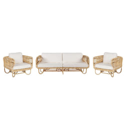 Garden Sofa Set 4 Seater DOLCEDO Rattan Beige