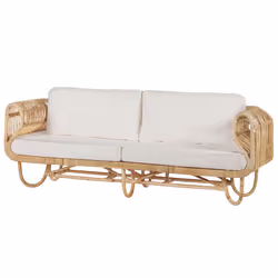 Garden Sofa Set 4 Seater DOLCEDO Rattan Beige