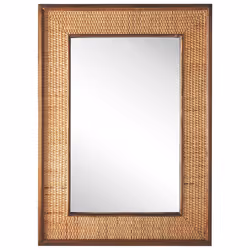 Wall Mirror IGUALA 54 cm 74 cm Bamboo Wood Natural