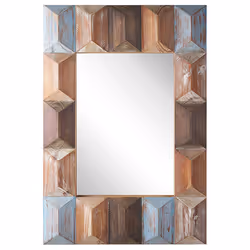 Wall Mirror HIZOTE 63 cm 90 cm Wood Brown