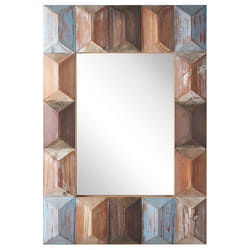Wall Mirror HIZOTE 63 cm 90 cm Wood Brown