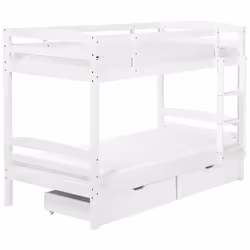 Bunk Bed with Drawers Pine Wood REGAT 90 x 200 cm (EU Single) White