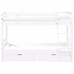 Bunk Bed with Drawers Pine Wood REGAT 90 x 200 cm (EU Single) White