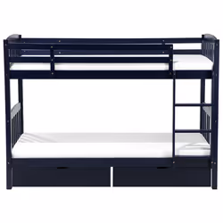 Bunk Bed with Drawers Pine Wood REVIN 90 x 200 cm (EU Single) Navy Blue