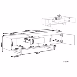 TV Stand FIORA Brown/ Black